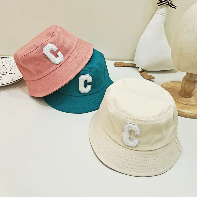 

Children Fisherman Hat Letter Embroidery Baby Bucket Hats Outdoot Big Brim Sunshade Sunscreen Kids Visors Boys Girls gorras 2-6Y
