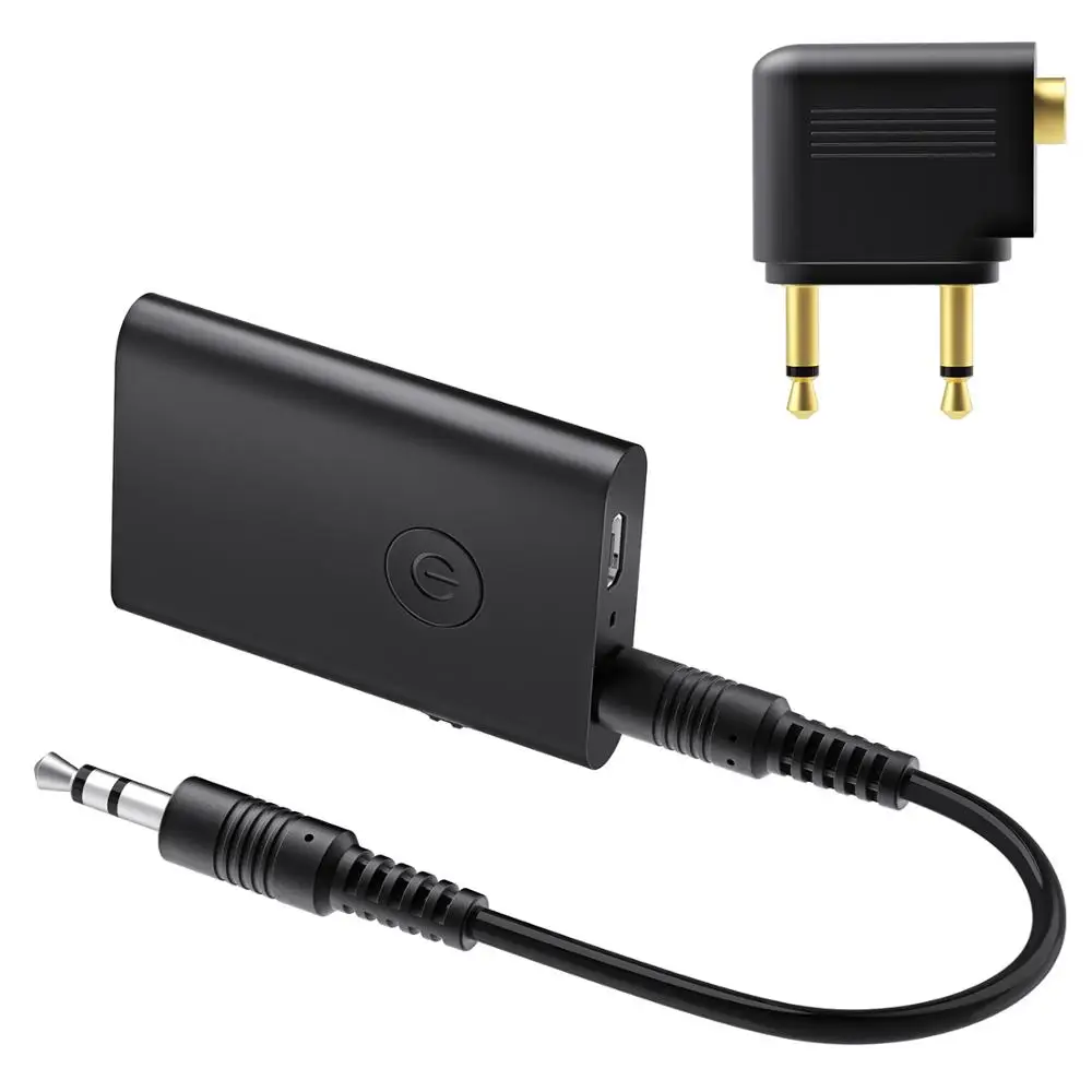 

Dual Link Bluetooth 5.0 A2DP Aptx Low Latency Airplane Airline Flight Adapter RCA Aux 3.5mm Stereo Audio TV Transmitter Receiver