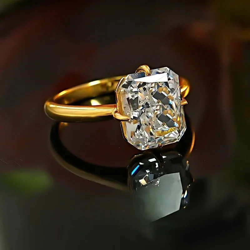 XUYUANFEN Простое и атмосферное прямоугольное серебряное кольцо Redion 925 набор с