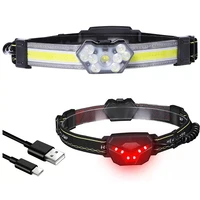 160 wide beam headlamp bright headlight rechargeable led cob head lamp for running camping