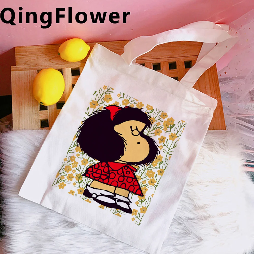 

Mafalda shopping bag bolsa bolsas de tela bolso cotton shopper jute bag bag reusable fabric sacola foldable custom