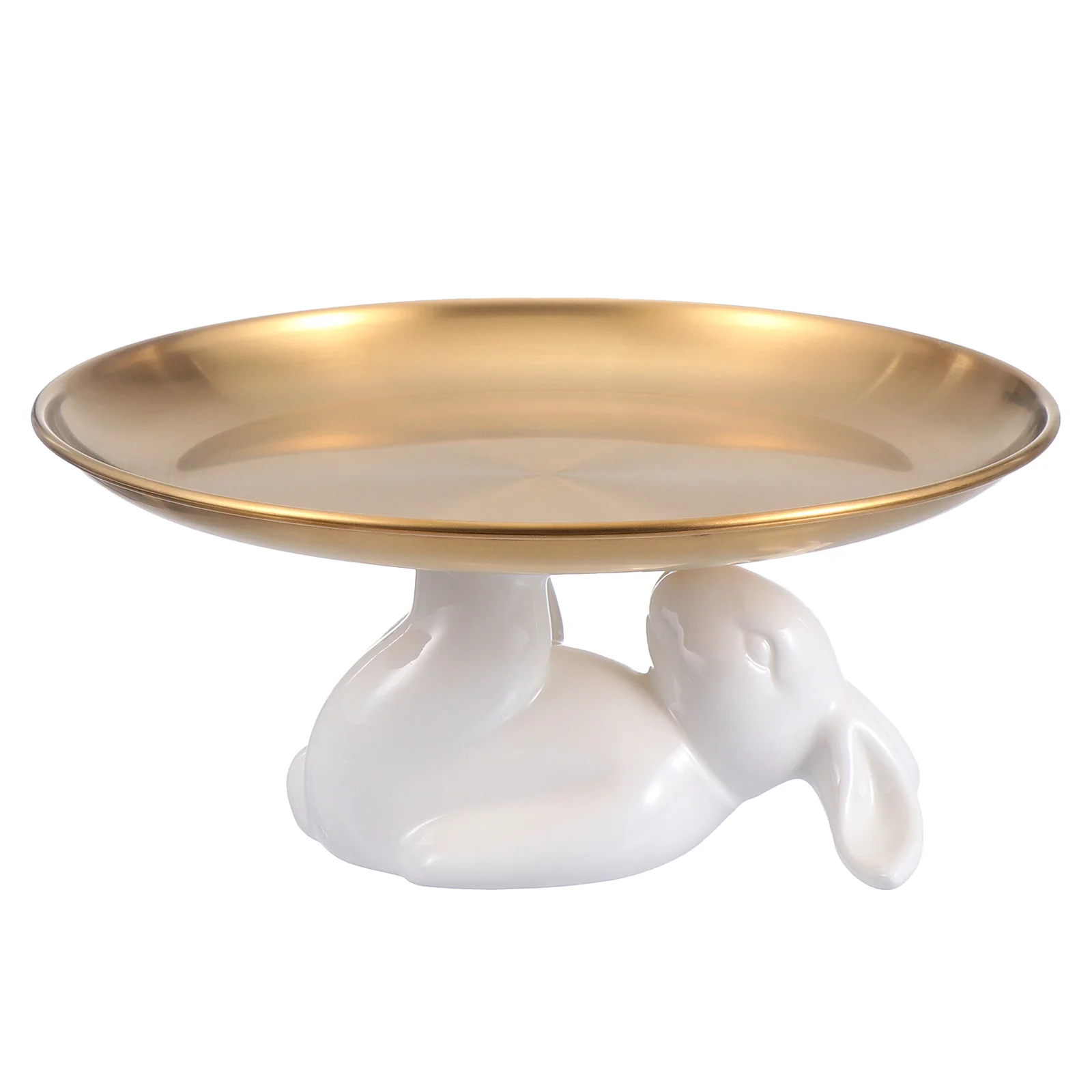 

Plate Ceramic Tray Display Cake Stand Dish Dessert Jewelry Serving Bunny Holder Decorative Rabbit Ring Platter Cupcake Easter