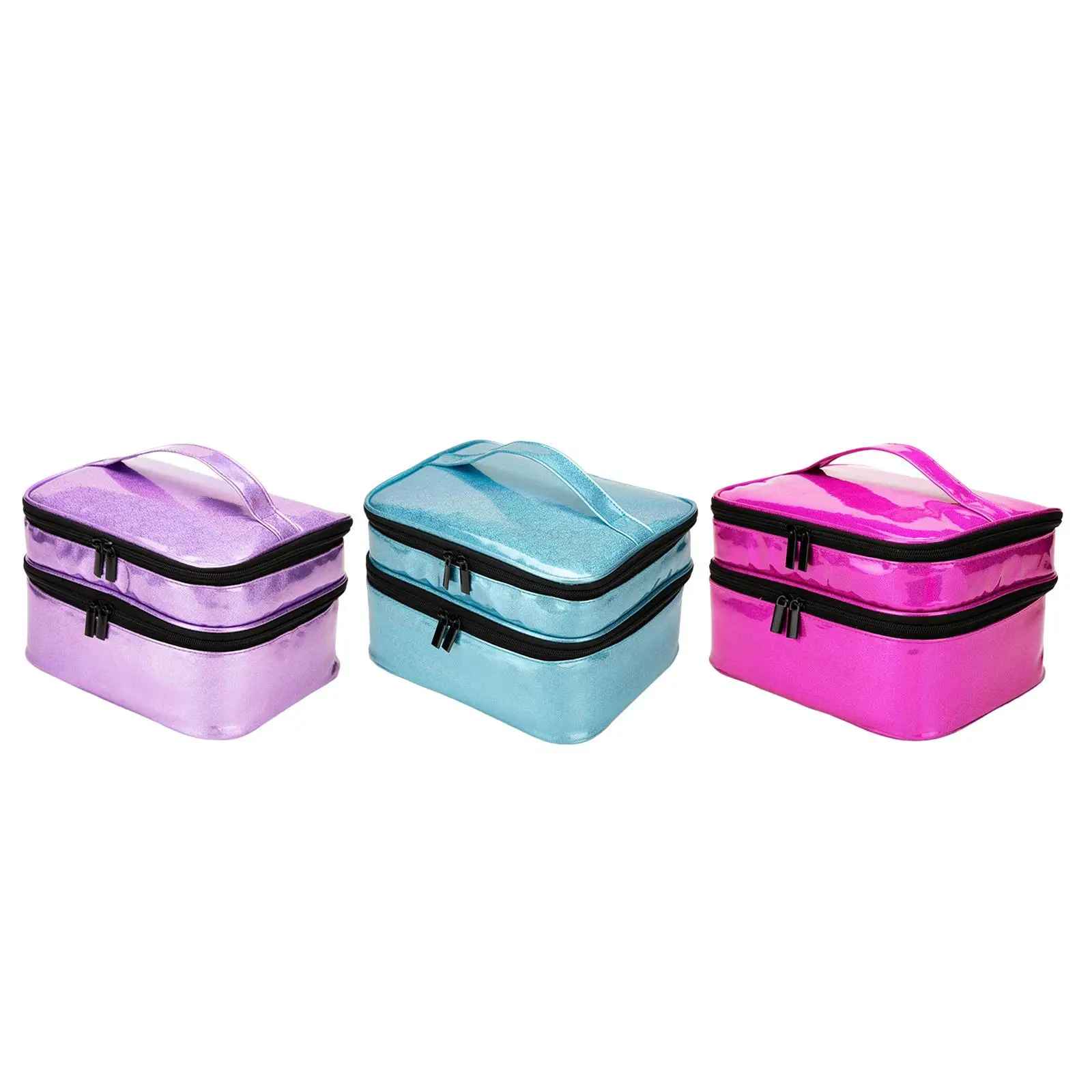 

Double Layer Nail Polish Organizer 30 Grids PU Leather Large Storage Case Carrying Case Box for Cosmetic Nail Art Tool Home
