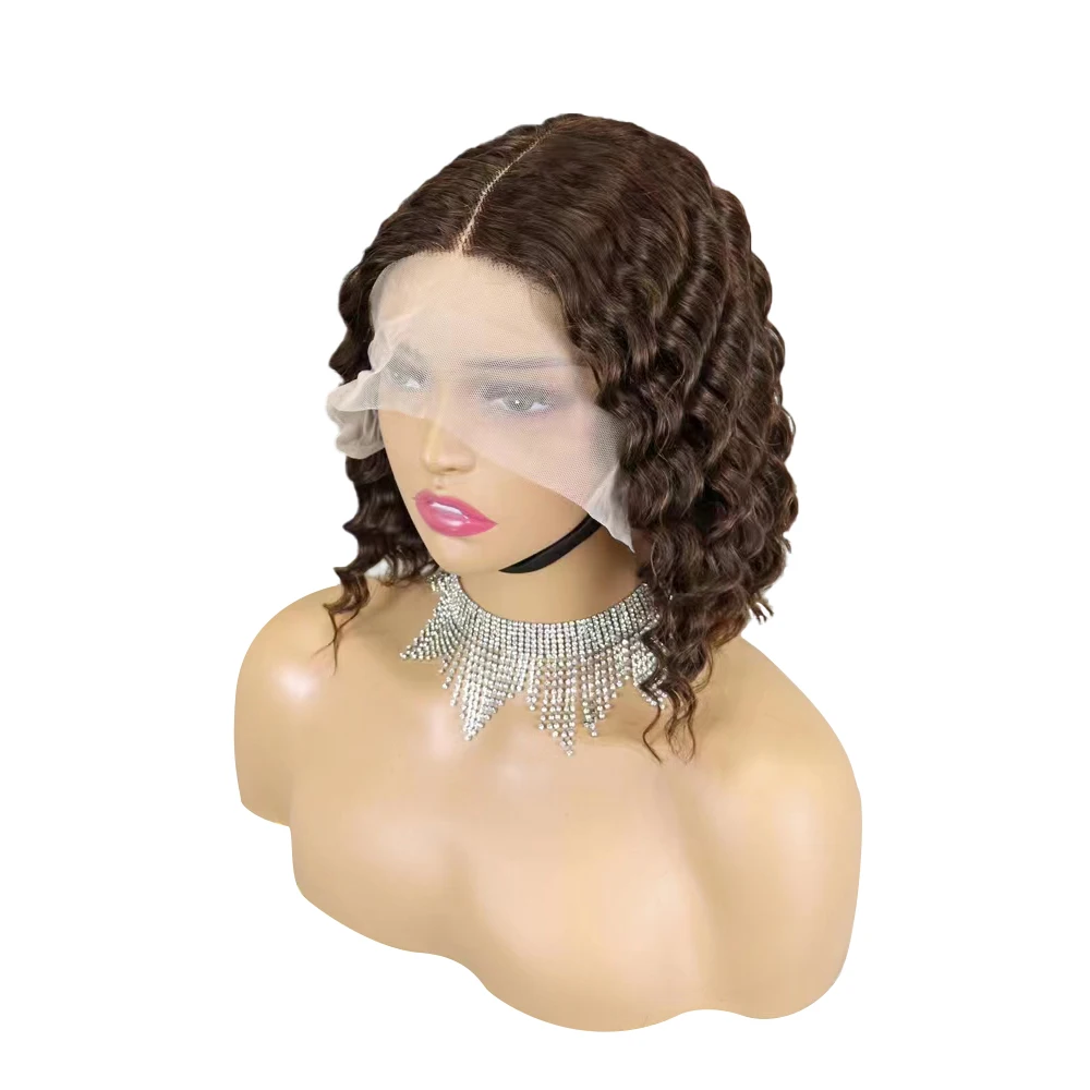 Бразильские вьющиеся фронтальные парики из человеческих волос с детскими