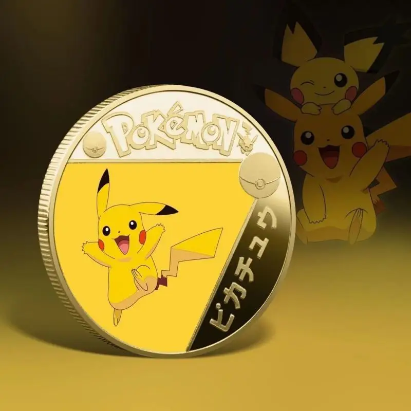 

Anime Pokemon Pikachu Collectible Coins Cute Charizard Mewtwo Venusaur Celebi Gyarados Commemorative Coin Gift for Friends