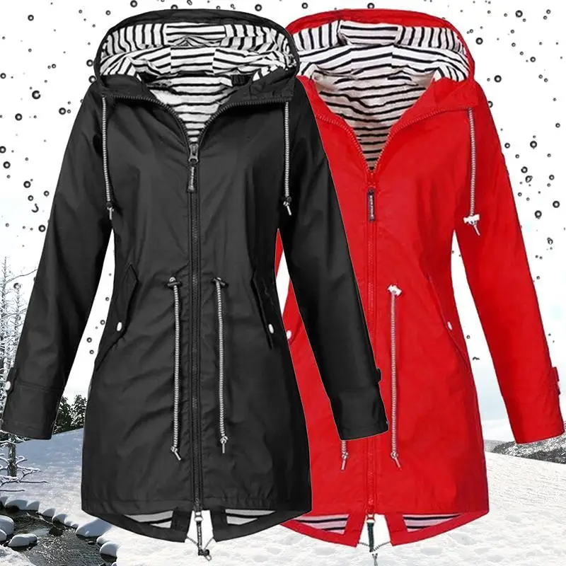 

Womens Waterproof Raincoat Ladies Outdoor Wind Rain Forest Jacket Coat Rainy Waterproof Sun Protection Clothing Hunting Clothes