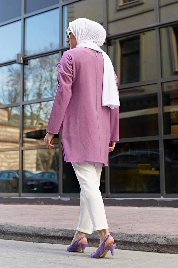 Пурпурно зеленого цвета Frilly Aerobin Tunik|Мусульманская одежда| |