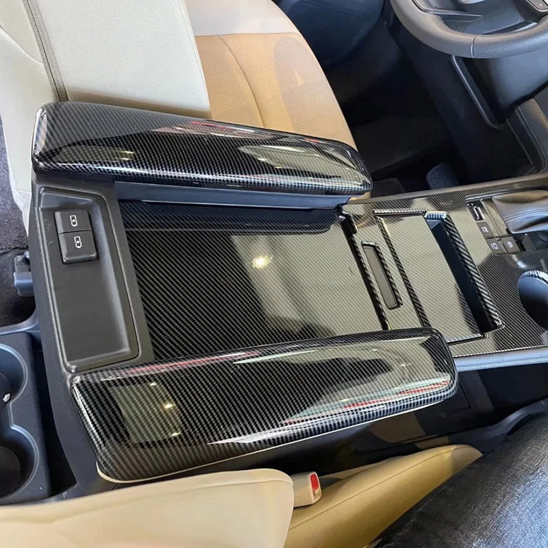 

Для Toyota Sienna 2021 2022 углеродное волокно Автомобильная Центральная консоль подлокотник панель Крышка Декоративные наклейки аксессуары