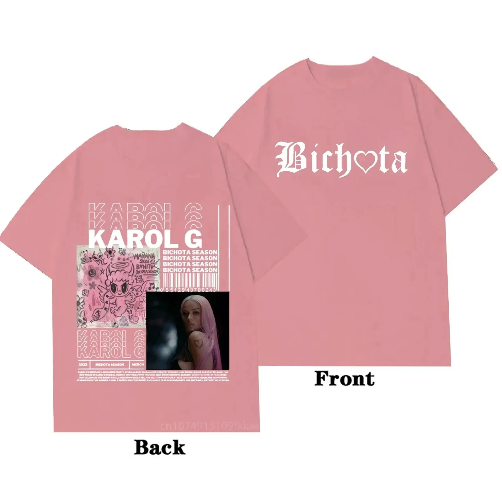 Футболка Karol G в стиле унисекс модная повседневная тенниска с коротким рукавом