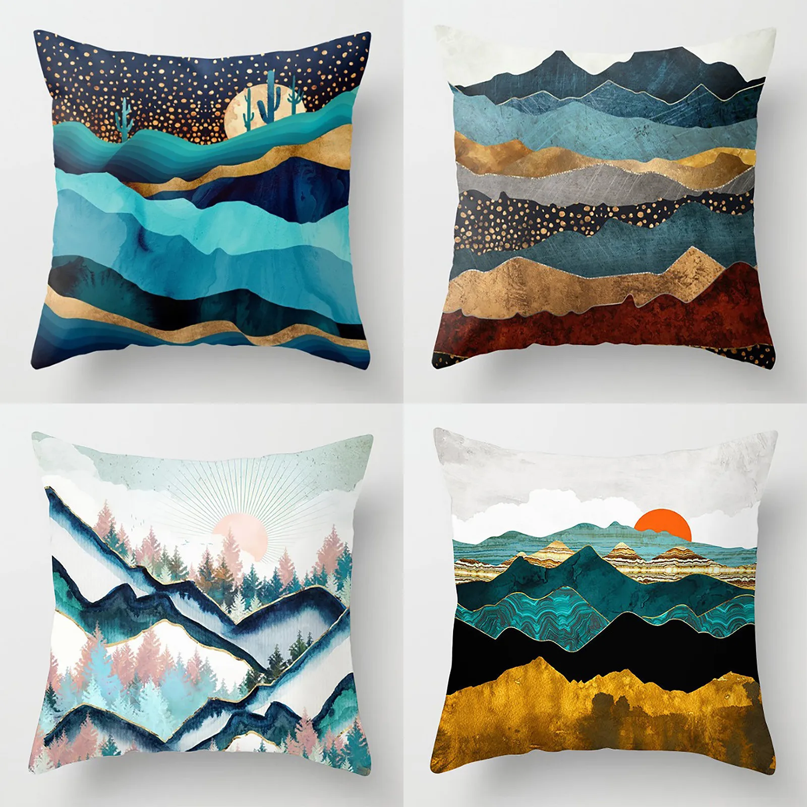 

Linen Pillow Cases Standard Size Geometric 4PC Pillow Sofa Cover Pillow Cover Western Decorative Pillows Large Sofa Pillows