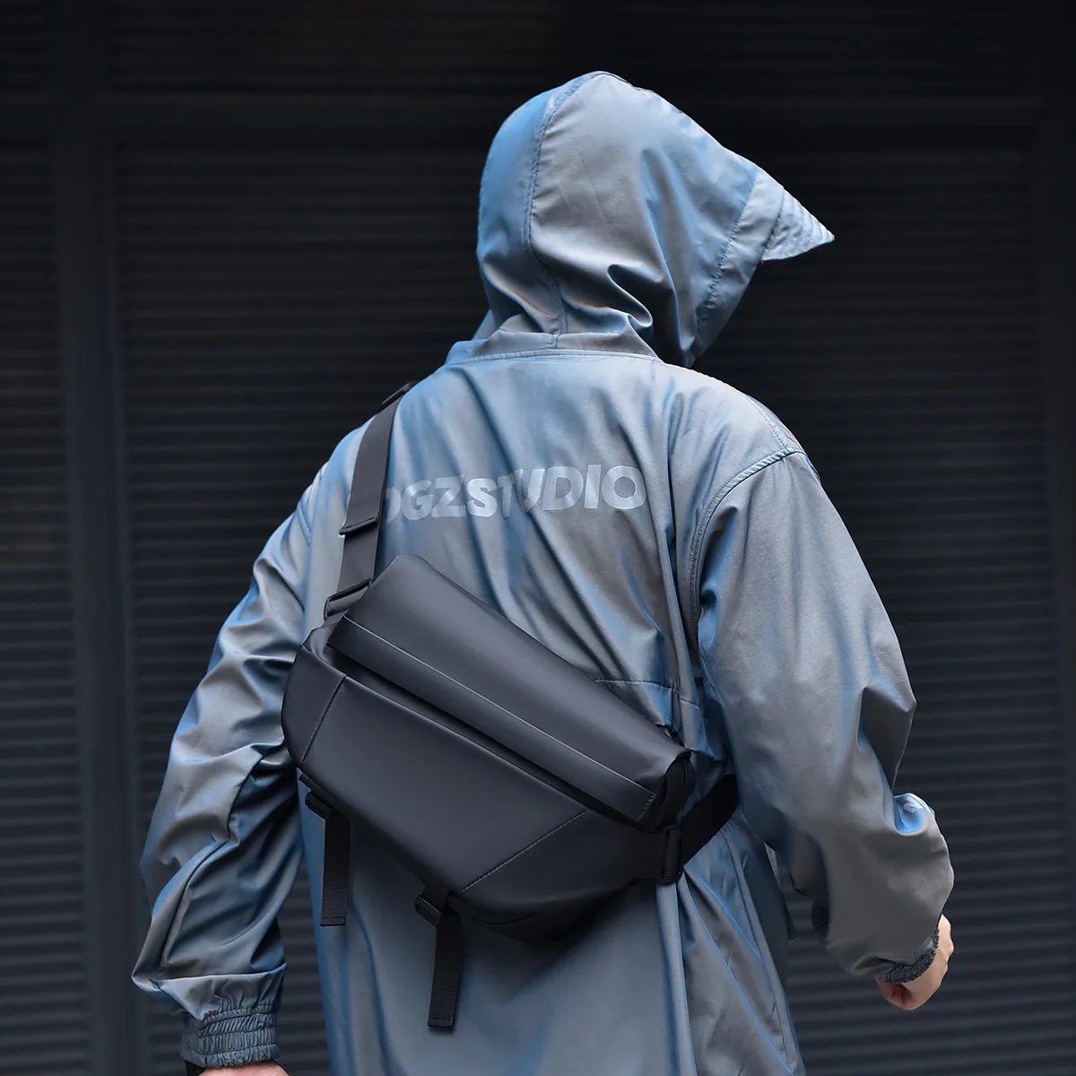 Нагрудная сумка из ПУ кожи для осени и зимы Мужская модная Функциональная через