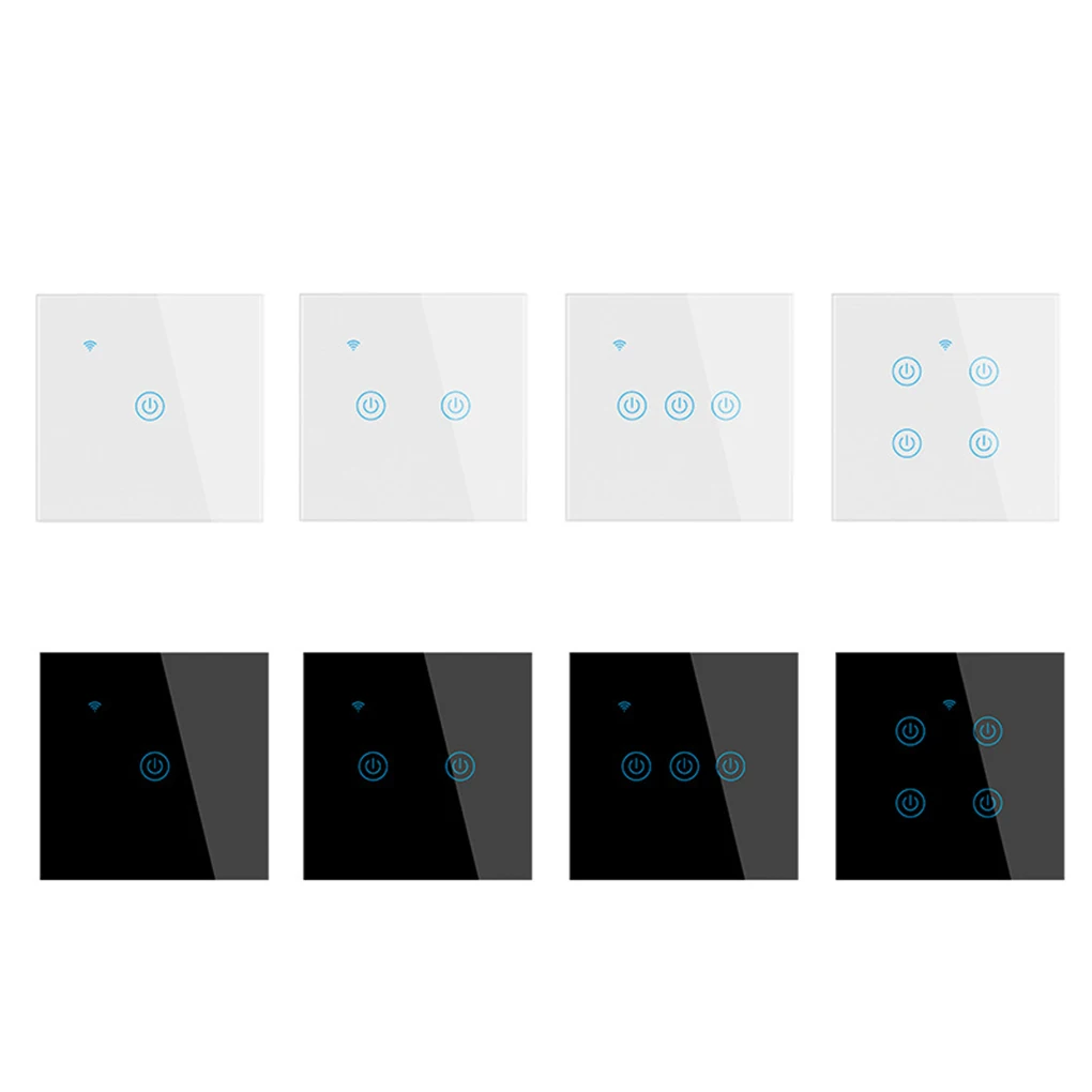 

Умный беспроводной сенсорный выключатель с Wi-Fi, бытовая техника, лампа, панель дистанционного управления, черный цвет, светильник 4-gang
