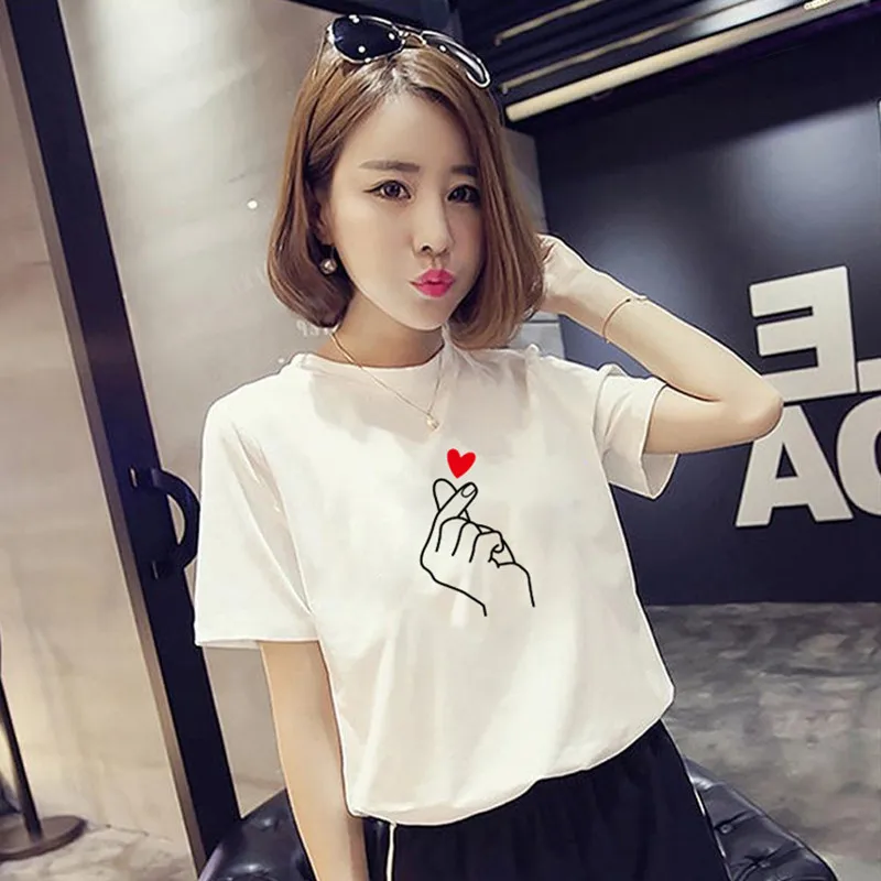 Футболка женская короткая с круглым вырезом и принтом | Футболки