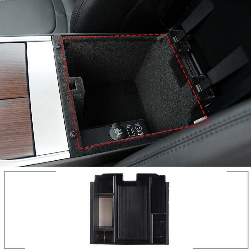 

For Jaguar XF 2009 2010 2011 2012 2013 2014 2015 Car Armrest Storage Box Organizer Center Console Holder Tray Car Accessories