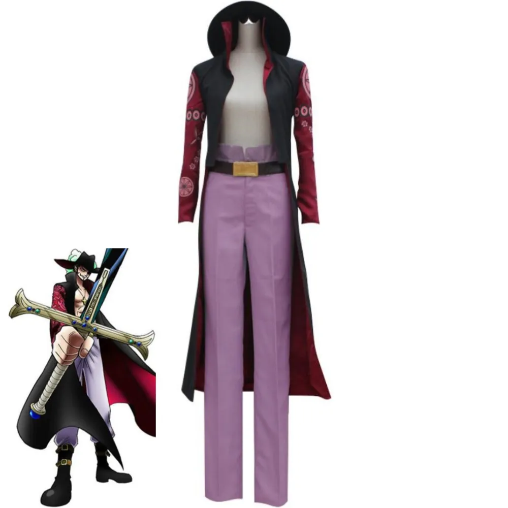 

Anime Dracule Mihawk Cosplay Costume Seven Warlords Of The Sea The Strongest Swordsman Hawk-Eye Outfit Hallowen Uniform Suit