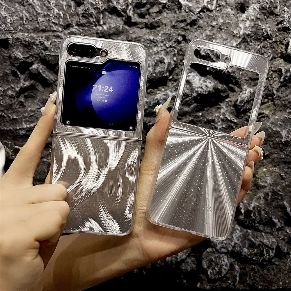 Роскошный чехол с лазерным перьем и Авророй для Samsung Galaxy Z Flip 6 5 4 3 Flip5 Zflip