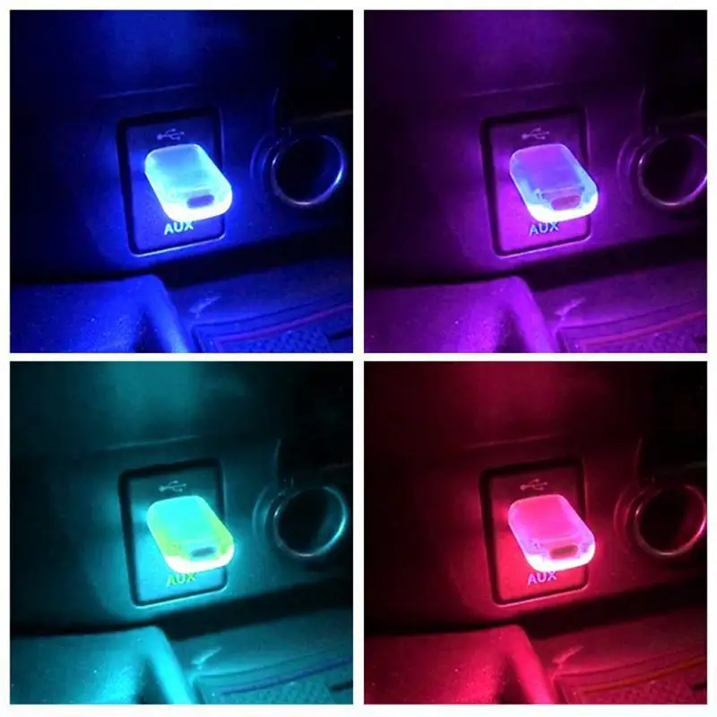 

Автомобильный мини-USB светодиодный фонарь, сенсорный переключатель RGB, красочный интерьер автомобиля, атмосфера, рандомное украшение, ПК, мобильный, мощность, зарядка, маленькие лампы