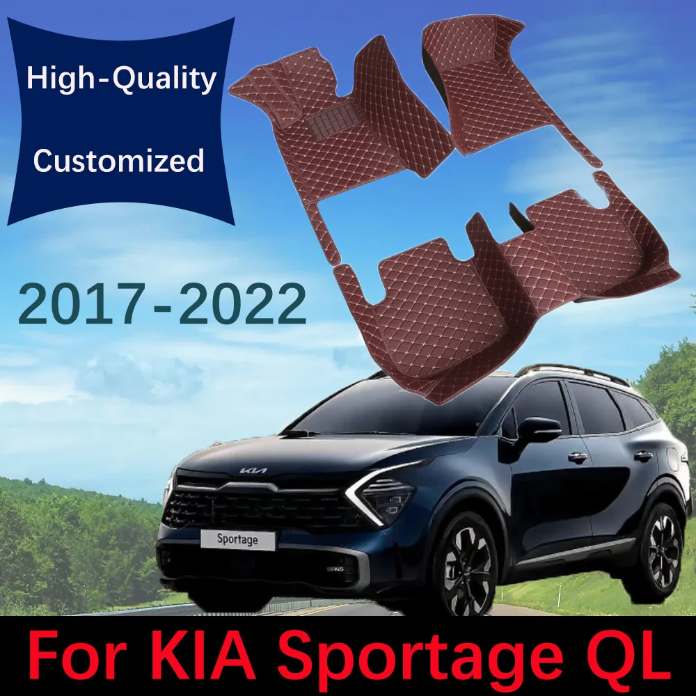 

Custom Leather Car Floor Mats For Kia Sportage QL 2017 2020 2021 2022 Automobile Carpet Rugs Auto Foot Pads Interior Accessories