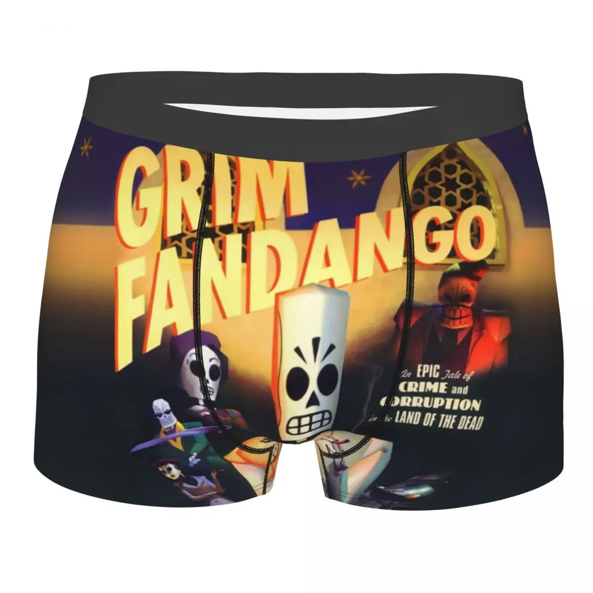 

Трусы-боксеры Grim Fandango мужские, пикантное нижнее белье с принтом обезьяны, остров, на заказ