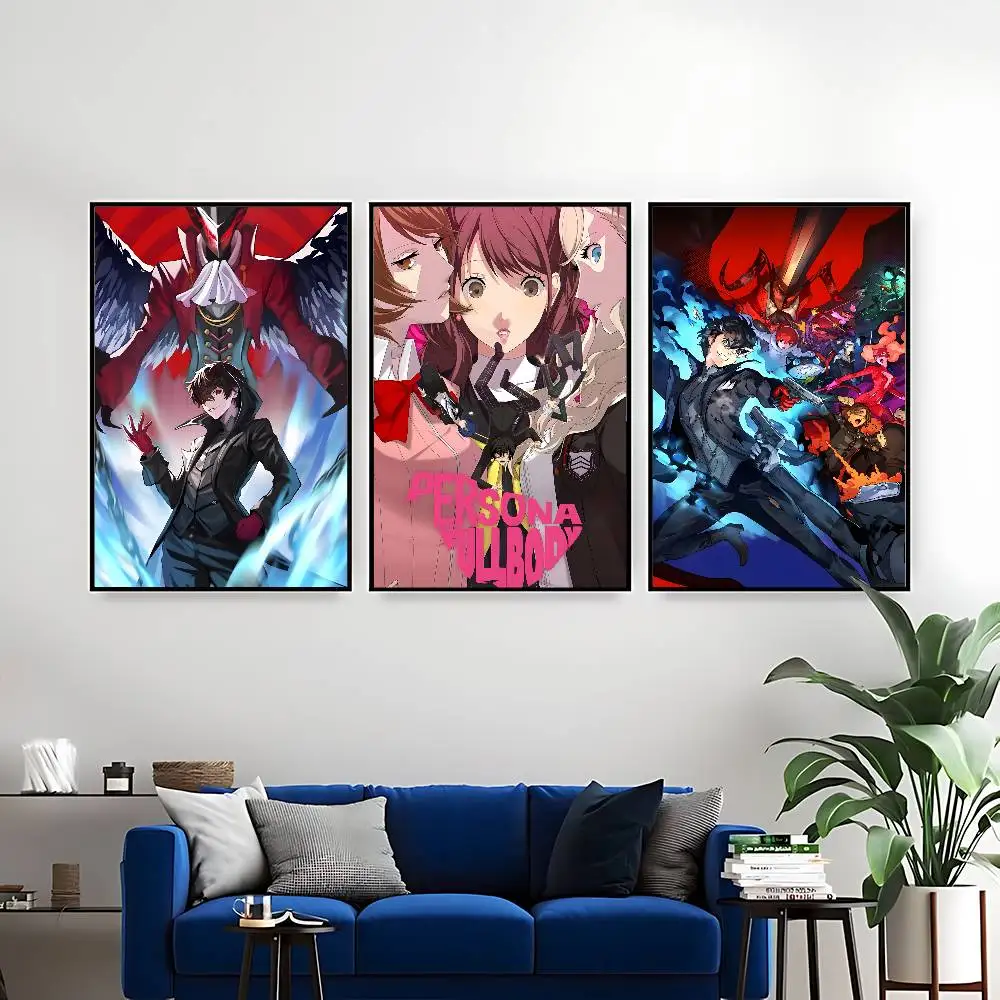Фото Игра P-persona 5, постер без рамки, крафт-клуб, барная бумага, винтажный постер, настенная художественная живопись, наклейки для спальни и учебы №5