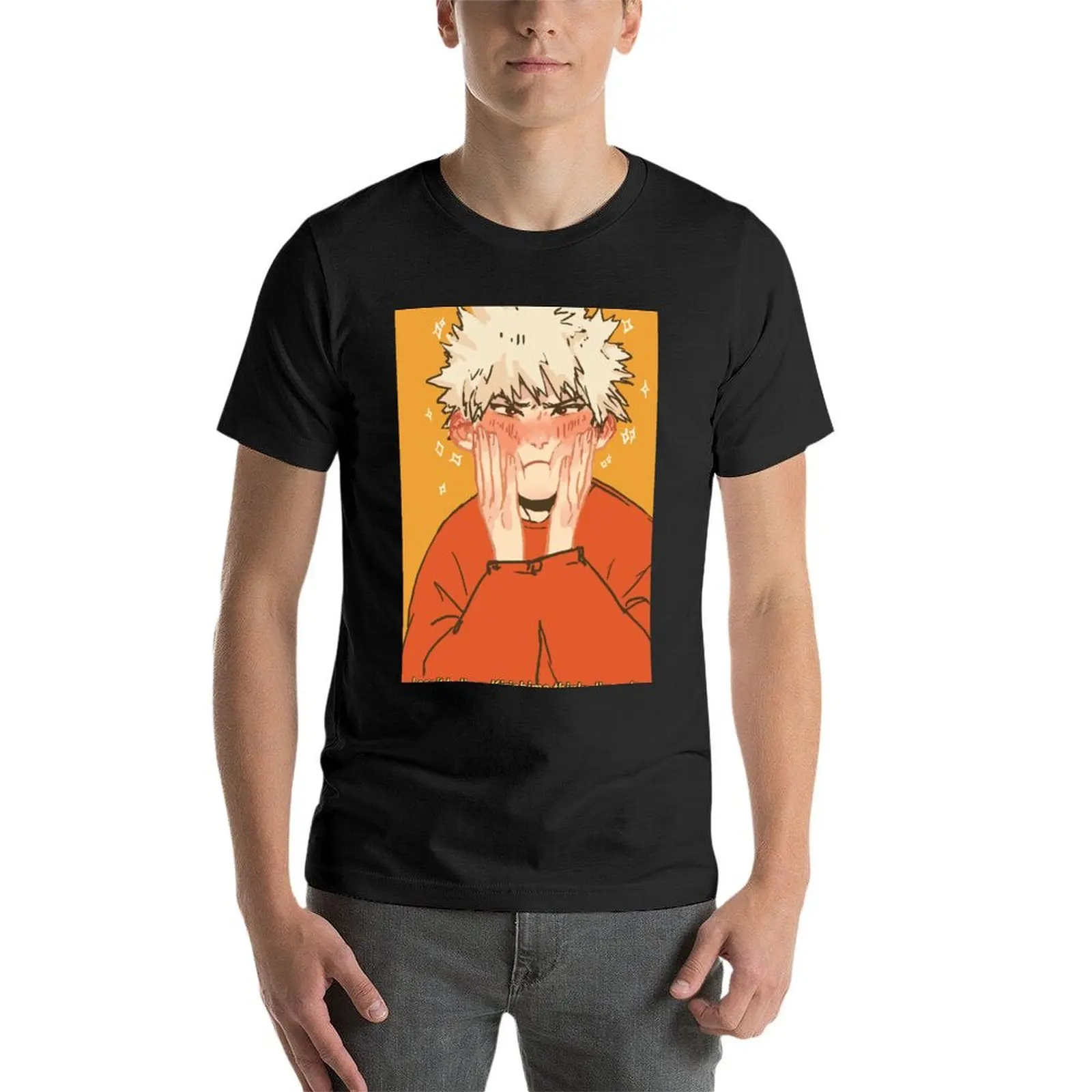 Фото Футболка bakugou, футболка с коротким рукавом, корейская модная аниме одежда, мужские высокие футболки №4