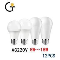 12pc led bulb lamp ac 220v 240v light bulb a60 8w 18w b22 e27 bombilla lampara led bulb lighting for living room for home