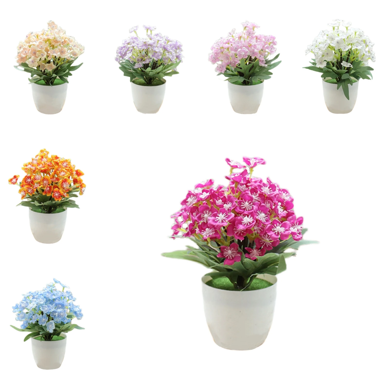 

Artificial Flowers Potted Fake Plant Bonsai Simulated Botanical Flowers Multi Color Garden Courtyard Party Shop Decor Flower