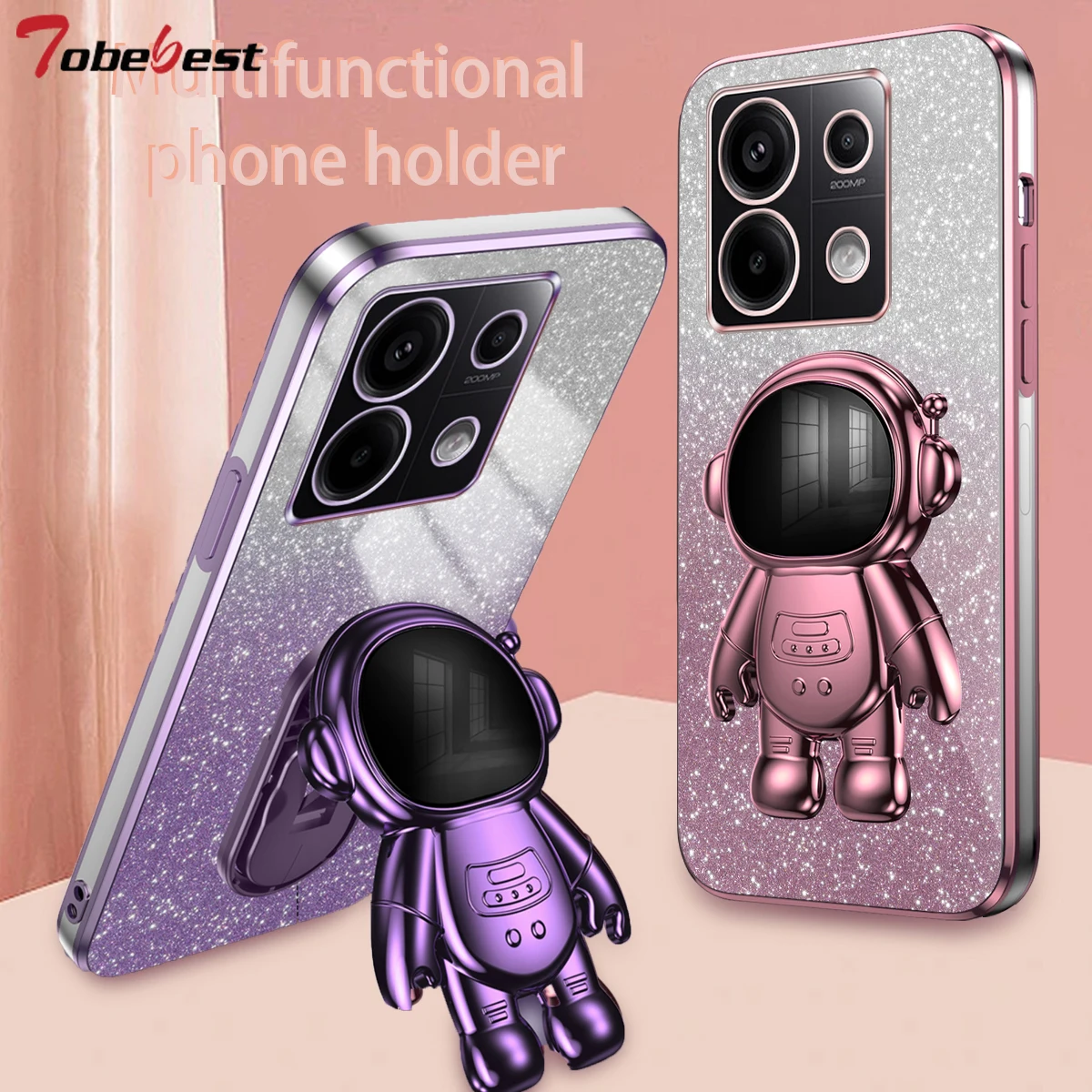 Блестящий держатель для телефона с кронштейном астронавта Xiaomi Redmi Note 13 Pro Plus 4G