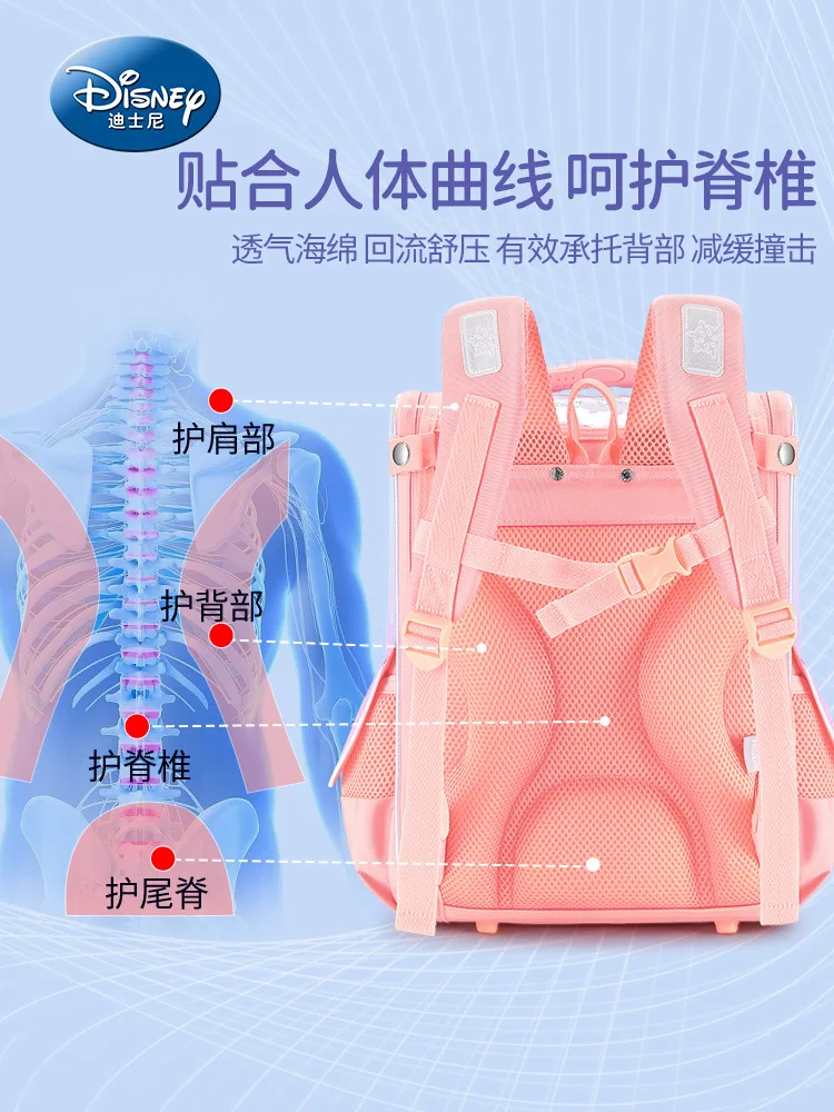 Disney Princess Aisha schoolbag for girls, comfortable, breathable and protective spine technology Disney children's backpack