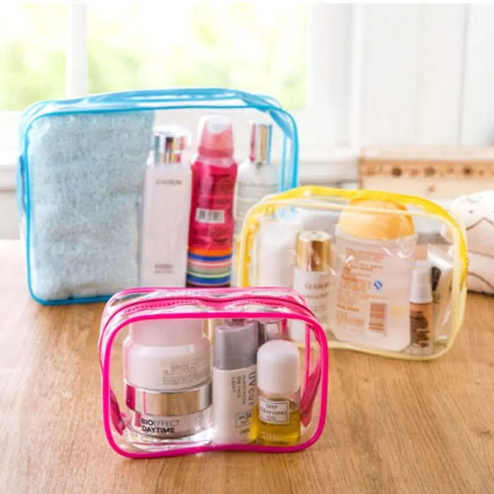 

Clear Transparent Plastic PVC Travel Makeup Cosmetic Toiletry Zip Bag Pouch