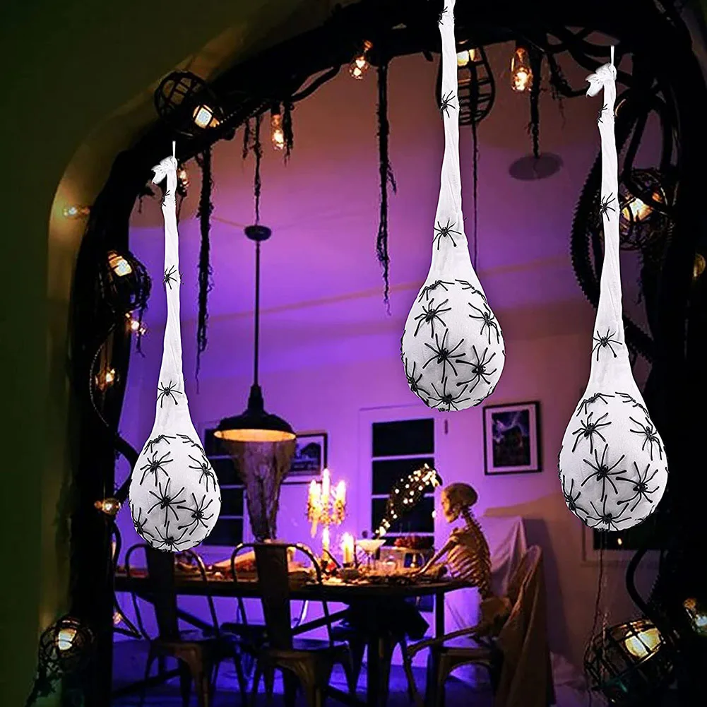 

Festival Ornament Halloween Hanging Spider Web Egg Bag Halloween Party Decorations for Home Terror Scary Props