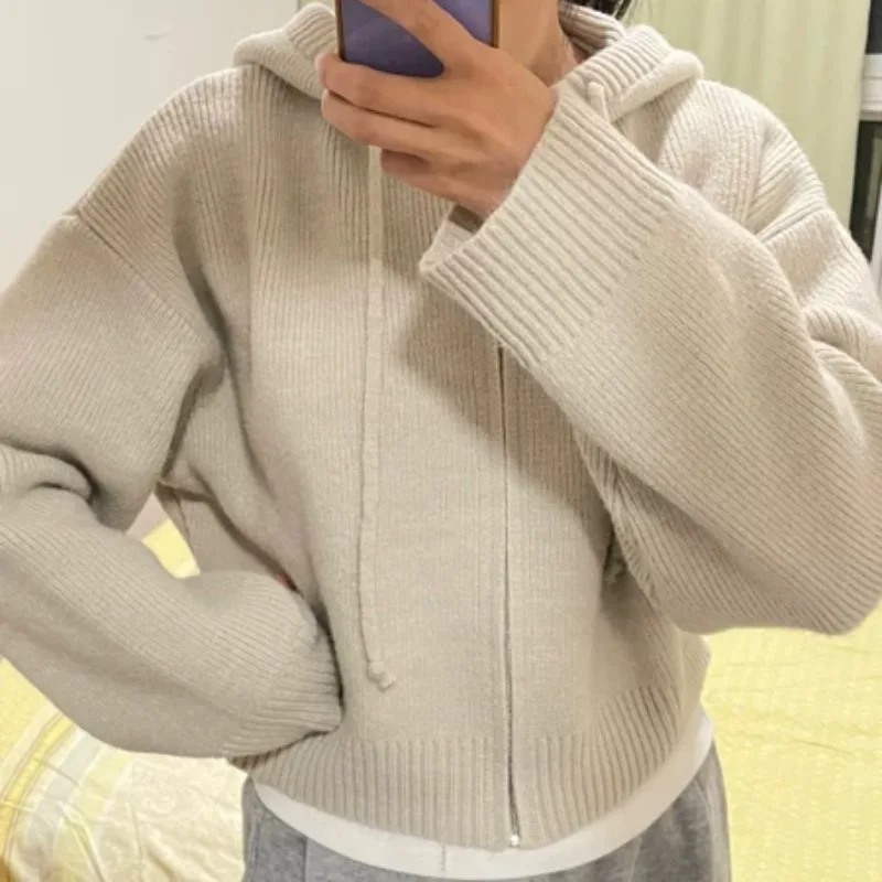 Кардиганы с капюшоном женские кардиганы в корейском стиле модные повседневные