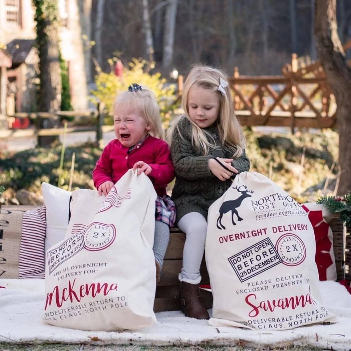 РОЖДЕСТВЕННАЯ СУМКА ДЛЯ ПОДАРОК Мешок Санта-Клауса North Pole Express на заказ