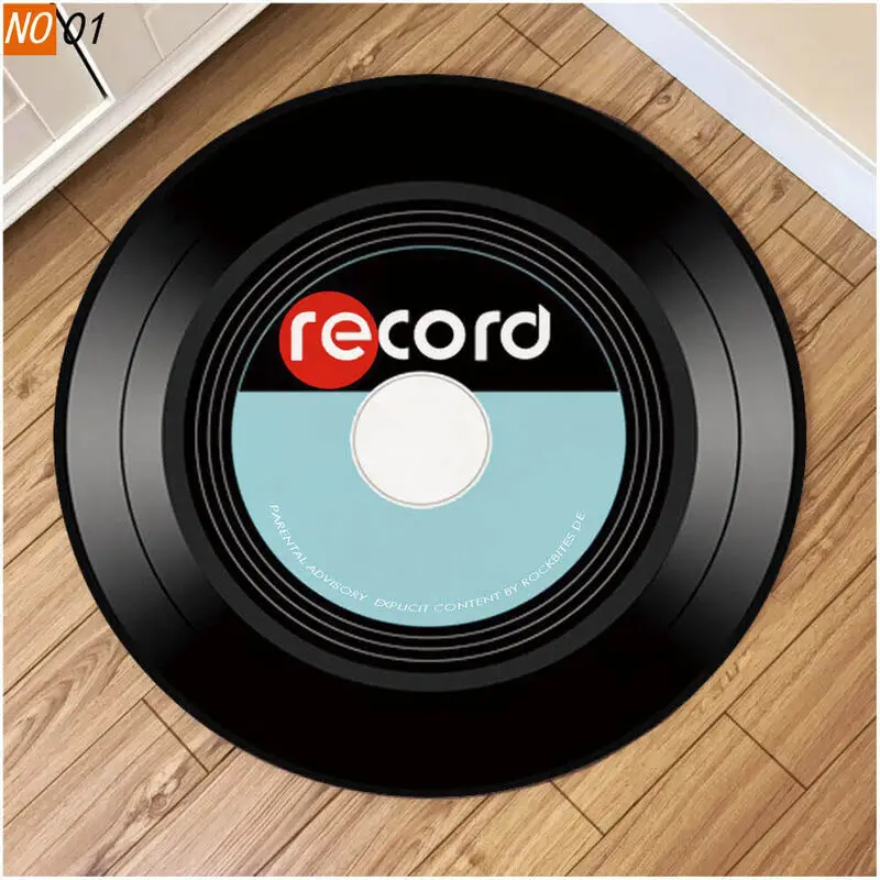CD Musical Round Carpet Living Room Decoration Teenager Mat Anti Slip Chair Cushion Round Rugs for Bedroom Music Design Rug