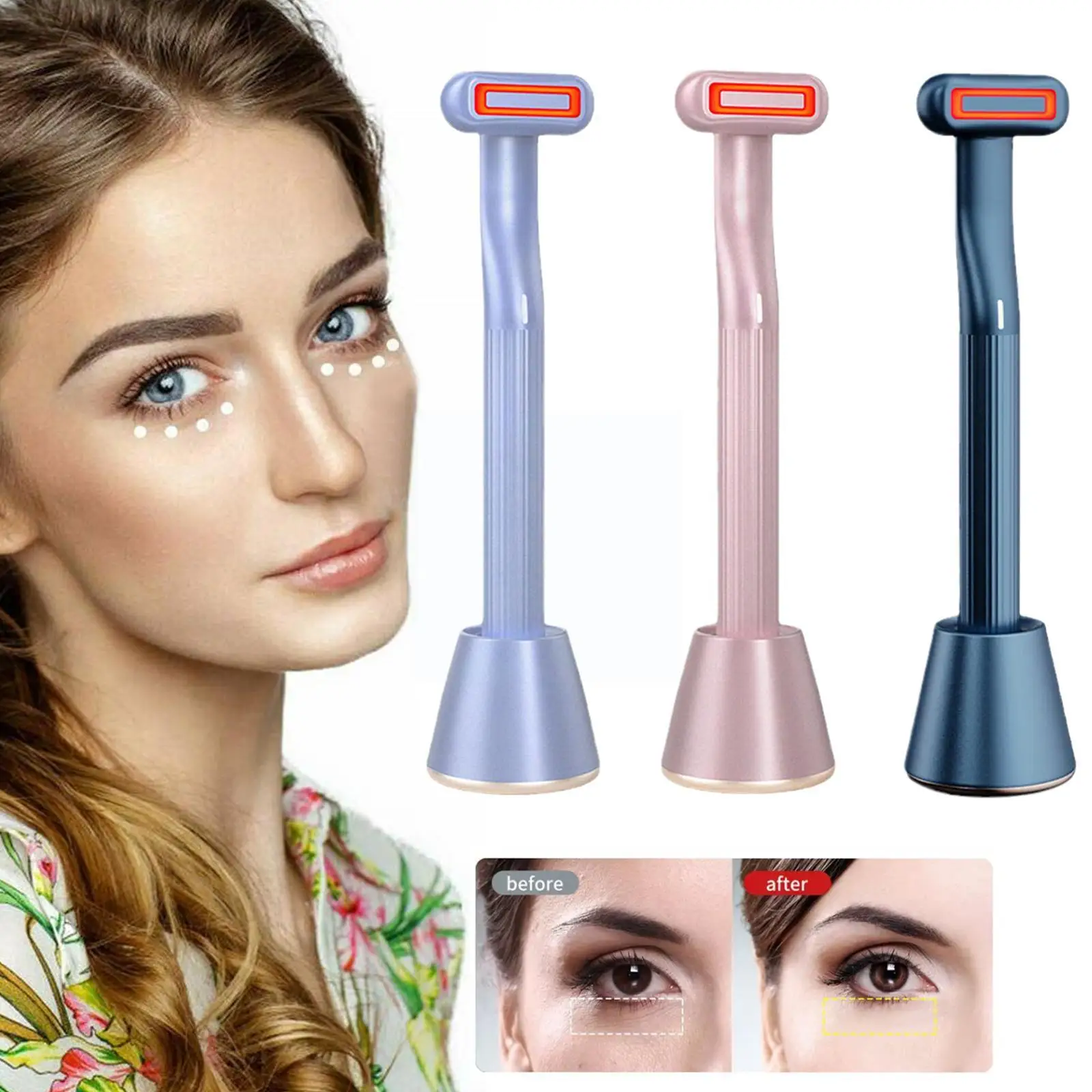 

Electric Eye Massager Led Light Massage Relax Eyes Tool Eye Care Care Vibration Age Pen Remove Wrinkle Eye Lift Skin Skin A I7I8