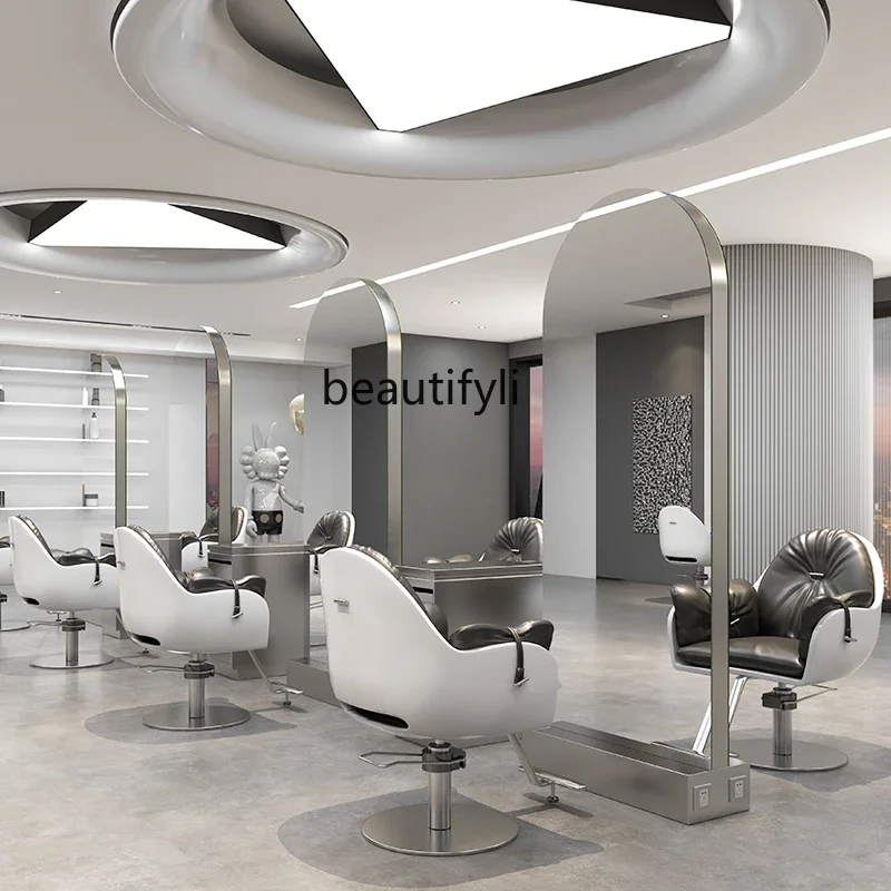 Зеркало для парикмахерской напольное зеркало из нержавеющей стали с