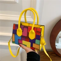 luxury crossbody bags for women splicing small square bag fashion shoulder bag ladies casual messenger tasche