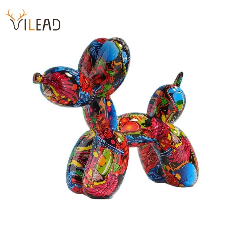 

Vilead Pop Art Graffiti Balloon Dog Sculpture Object Painting Baloon Statue Ideas Animal Figures Decorative Items for Home Decor