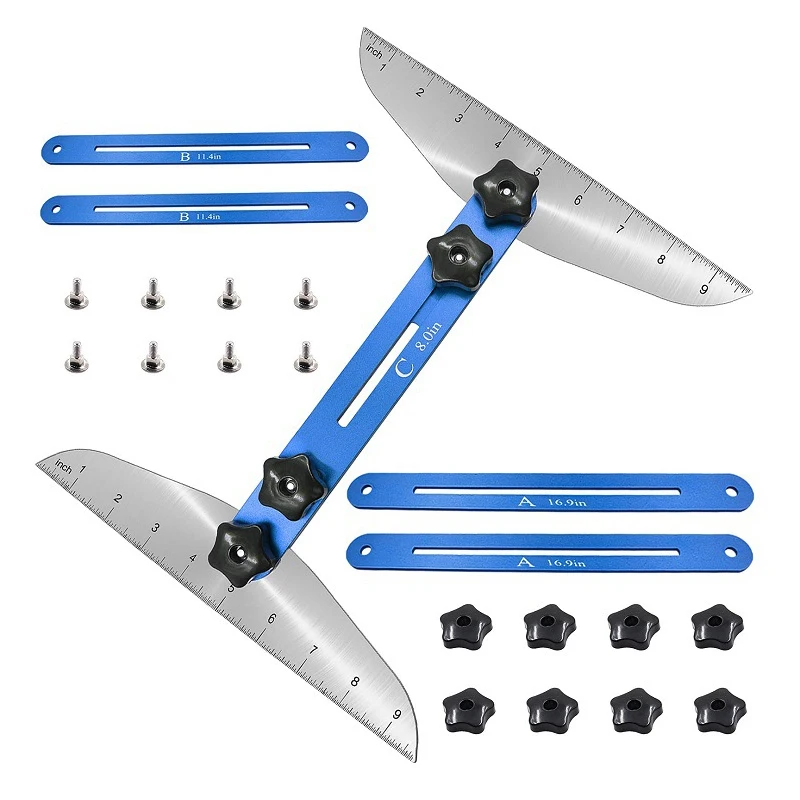 

Accurate Stair Measuring Ruler Adjustable Stair Tread Gauge Template Tool Angle Ruler Stairs Risers Partitions Measuring Tools