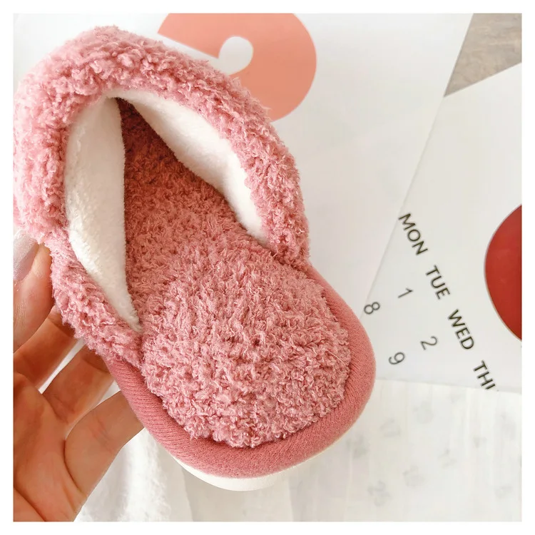 Детская домашняя обувь кашемировые хлопковые тапочки теплая для маленьких