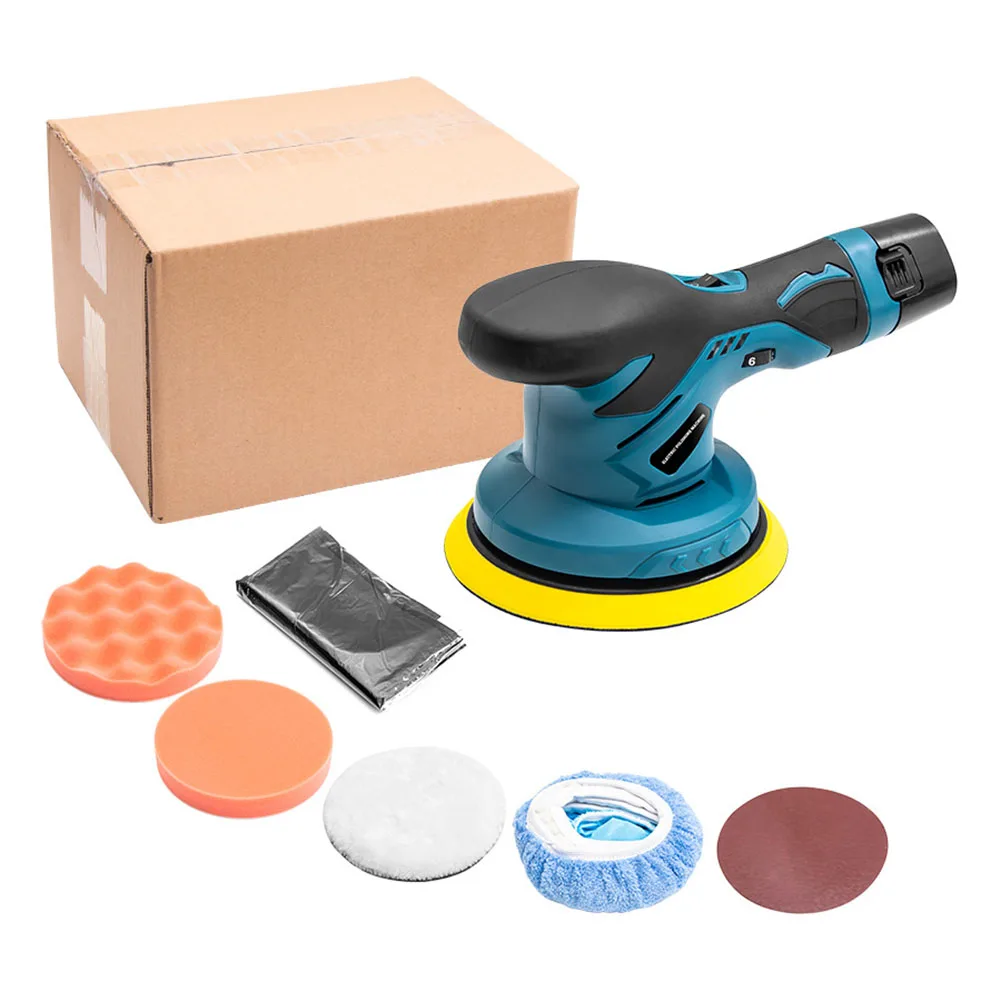 

Cordless Car Polisher 12V Wireless DA Car Polishing Machine Brushless Dual Action Buffer Free 2.0Ah Lithium Battery