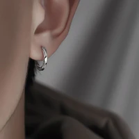 minimalist luxury male party gifts hip hop luck ear buckle men hoop earrings ear studs punk earrings circle earring