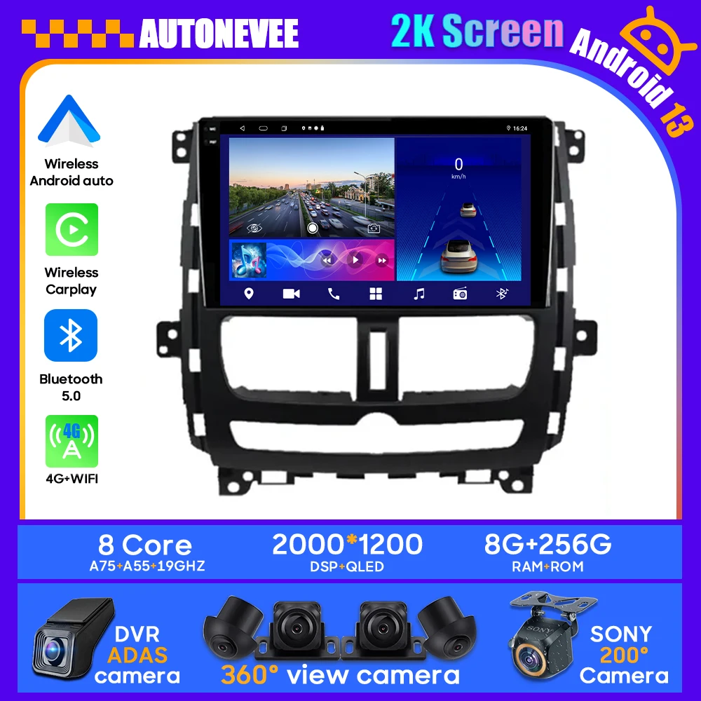 Автомобильный видеонавигатор без 2din DVD для Nissan Succe 2010-2015 Android Auto Мультимедийный