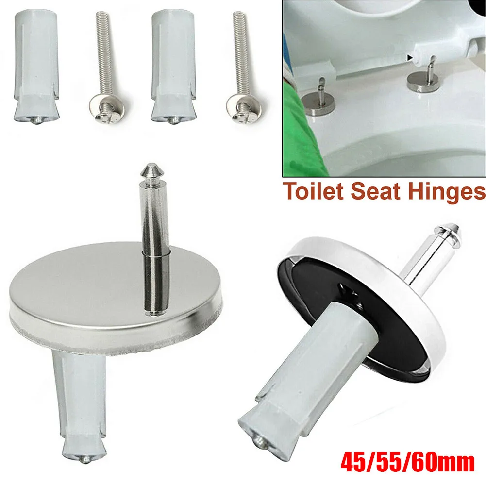 

2PC Toilet Seat Hinges Top Close Soft Release Quick Fitting Heavy Duty Hinge Home Mountings Replacement Hinge Fittings Screws
