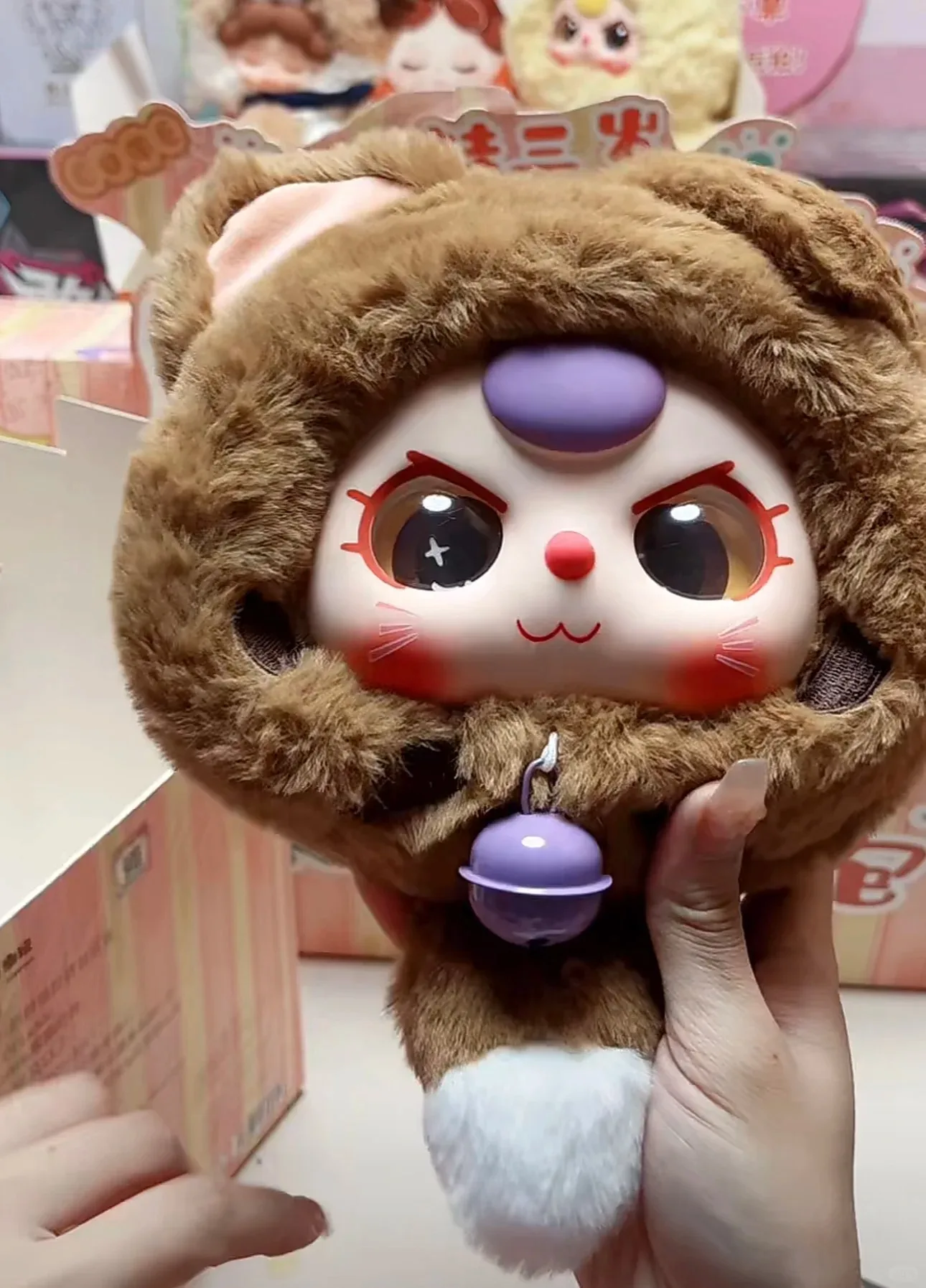 Фото Подлинная детская три слепых коробки, маятниковая подвеска Fortune Cat, сумка на молнии серии Kawaii Mystery Box Tide Play, кукла для девочек, рождественский подарок №5