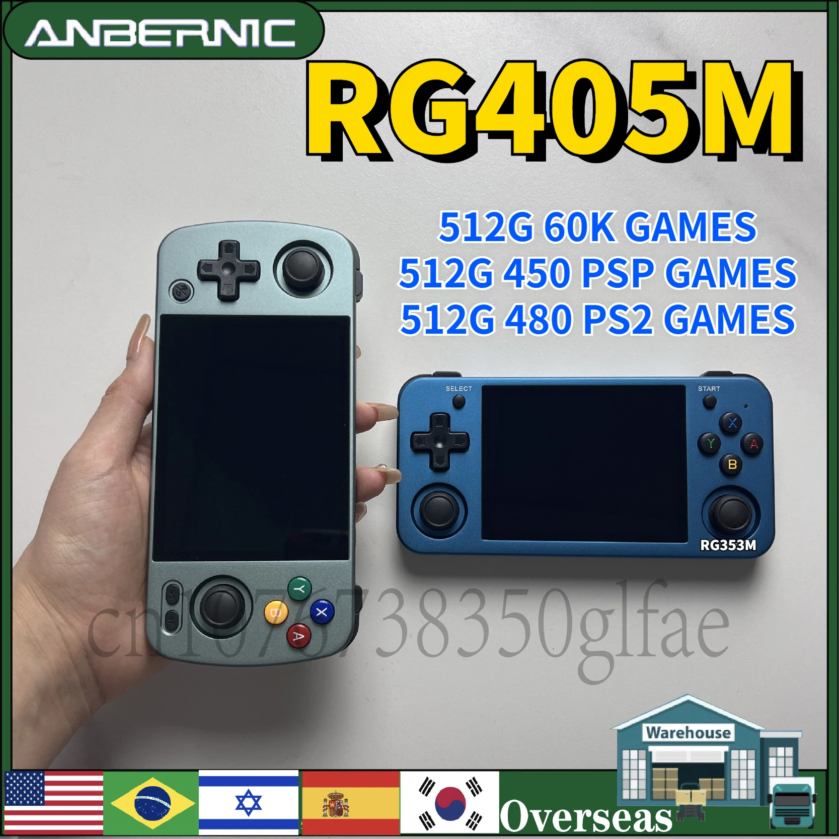 

Ручная игровая консоль ANBERNIC RG405M RG353M, 4-дюймовый IPS сенсорный экран, T618 Android 12 PSP Games, Поддержка Google Portable PS2 3DS