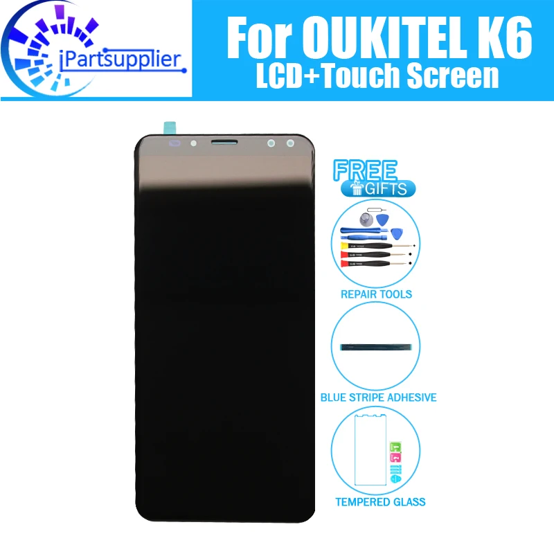 

5.99 inch OUKITEL K6 LCD Display+Touch Screen 100% Original Tested LCD Digitizer Glass Panel Replacement For OUKITEL K6