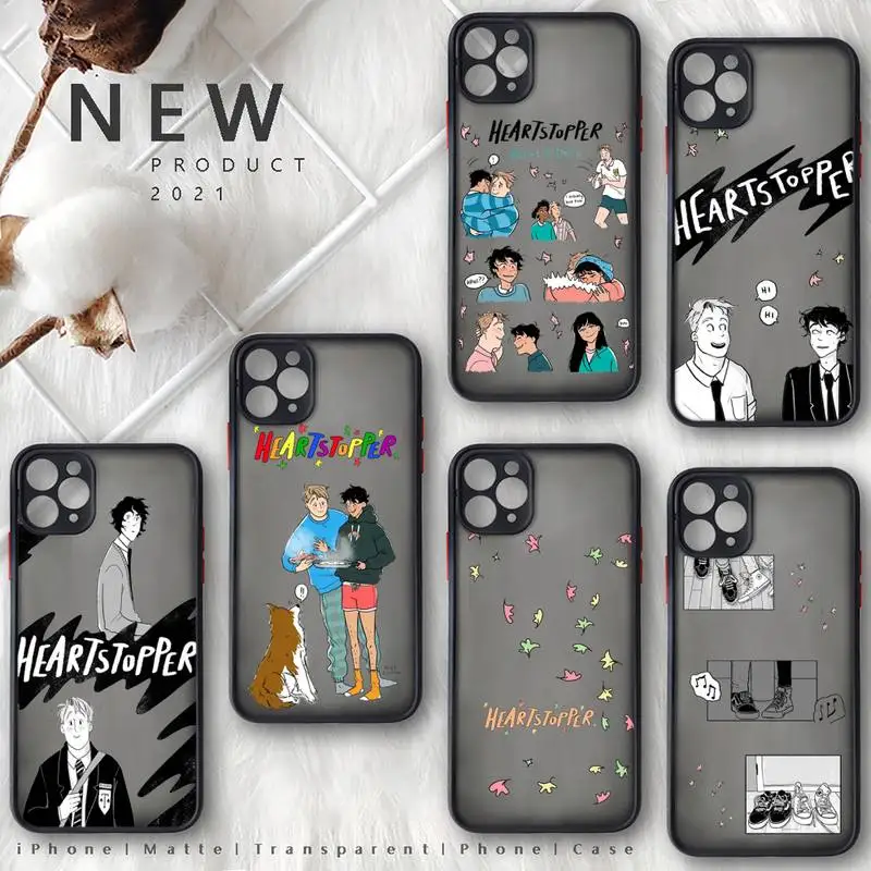 

Heartstopper Phone Case For iphone 13 12 11 8 7 plus mini x xs xr pro max matte transparent cover
