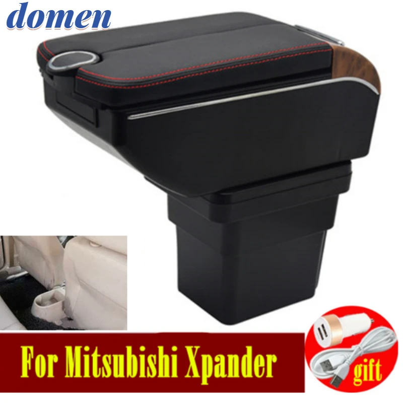 

For Mitsubishi Xpander armrest box 2015-2019 Double doors open 7USB Centre Console Storage Box Arm Rest