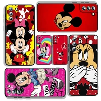 red mickey mouse for samsung galaxy s22 s21 s20 fe ultra s10e s10 s9 s8 s7 s6 edge plus black silicone phone case